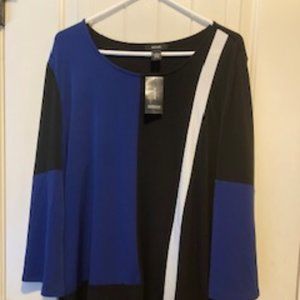 NWT Alfani blue white and black tunic XXL